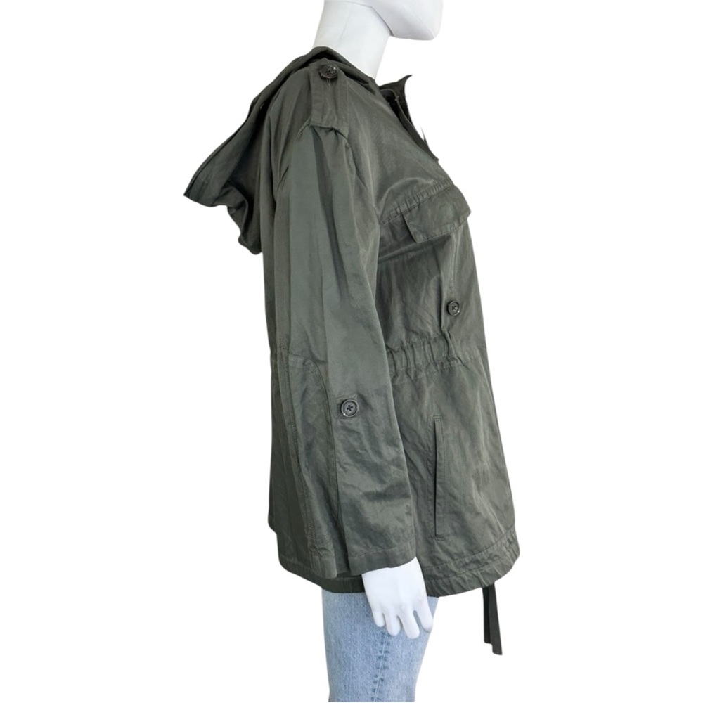 Joie Green Utility Hooded Rain Jacket Size L D0309 - Picture 4 of 14